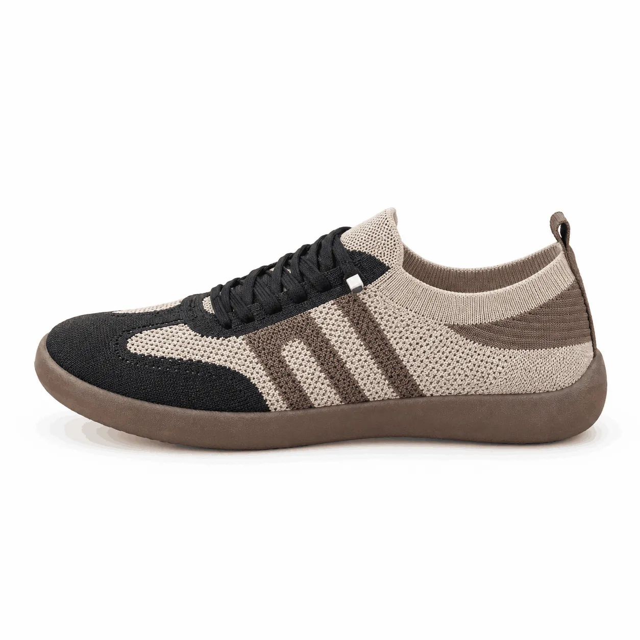 Beige-Knit-Sneaker-Side-Profile_11zon_11zon.webp کفش طبی زنانه بژ بافتنی لوفر راحتی سبک - تصویر 1