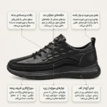 کتونی مردانه جدید با طرح چرم تمساح مشکی Men's Crocodile Pattern Black Casual Sneakers - تصویر 5
