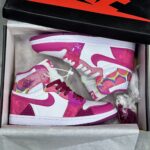 کفش نایک ایر جردن وان ساقدار صورتی شاد Nike Air Jordan 1 High Happy Pink - تصویر 2