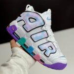 کفش نایک ایر مور آپتمپو سفید بنفش Nike Air More Uptempo White Purple