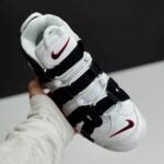 کفش نایک ایر مور آپتمپو سفید مشکی قرمز Nike Air More Uptempo White Black Red - تصویر 2