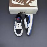 کفش نایک ایر جردن وان لو تراویس اسکات مشکی آبی Nike Air Jordan 1 Low Travis Scott Black Blue - تصویر 2