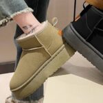 آگ ساقدار خزدار سبز Green Fur Lined Mid Calf Winter Boots - تصویر 3